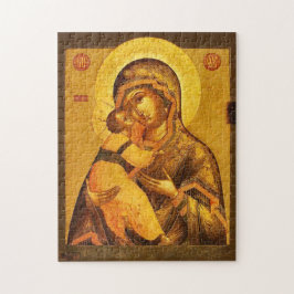 Theotokos och Kristusbarnet Ortodox ikon Pussel