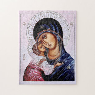 Theotokos och spädbarn Kristus Ortodox Ikon      Pussel