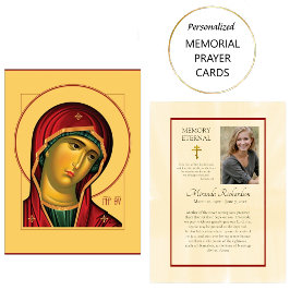 Theotokos Orthodox Christian Funeral Prayer Card Placeringskort