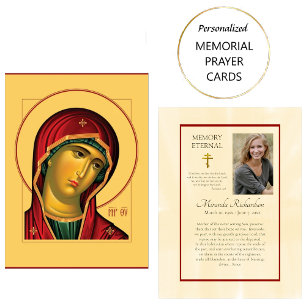 Theotokos Orthodox Christian Funeral Prayer Card Placeringskort