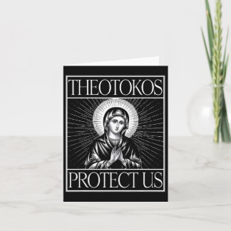 Theotokos Skydda Oss Ortodoxt Kristna Heliga Maria Kort