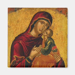 Theotokos (Virgin Mary) och Jesus Child Icon Magnet