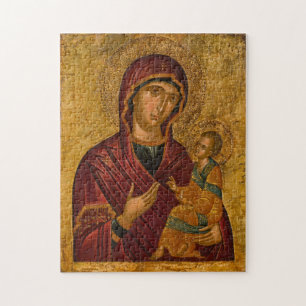 Theotokos (Virgin Mary) och Jesus Child Icon Pussel