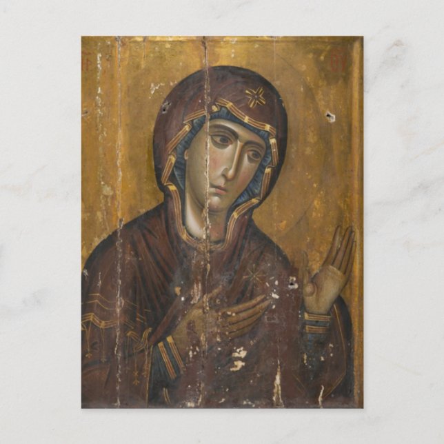 Theotokos (Virgin Mary) Orthodox Christian Icon Vykort (Framsida)