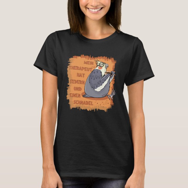 Therapeut mit Federn & Schnabel. Nymphensittich T Shirt (Framsida)