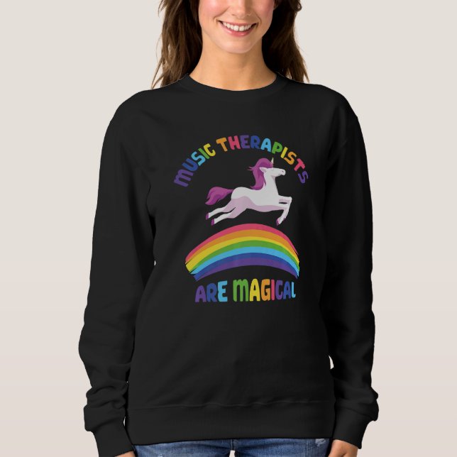 Therapist Are Magical  Unicorn Music Therapist T Shirt (Framsida)