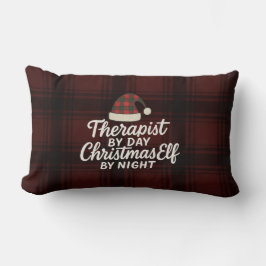 Therapist by Day, Christmas Elf by Night Custom Lumbarkudde