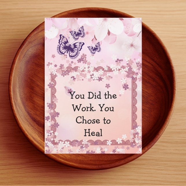 Therapist Client Thank You – Pink Empowerment Card Tack Kort (Skapare uppladdad)