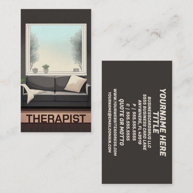 Therapist Couch Visitkort (Fram/baksida)