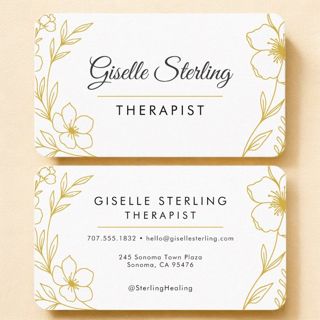 Therapist Floral Professional Visitkort (Skapare uppladdad)
