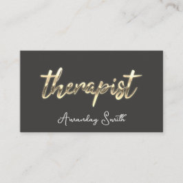 Therapist Golden Script QR Code Logotyp Grått Gråt Visitkort