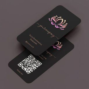Therapist Hälsa Coach Elegant Black Rosa Visitkort
