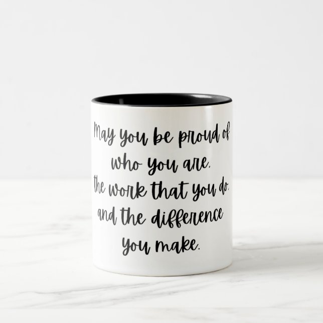 Therapist Mugg, Social Worker Gift, Nurse Gift Två-Tonad Mugg (Center)