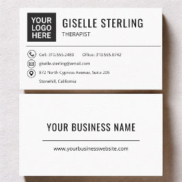 Therapist Psychologist Company Logo Visitkort