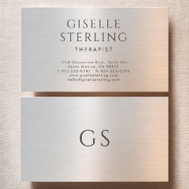 Therapist Psychologist Metallic Visitkort