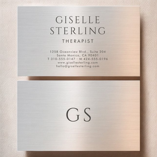 Therapist Psychologist Metallic Visitkort (Skapare uppladdad)
