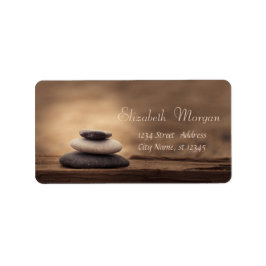 Therapist Zen Stones Brown Adressetikett