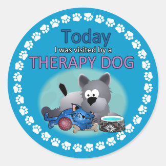 Therapy Hund Souvenir Sticker Runt Klistermärke