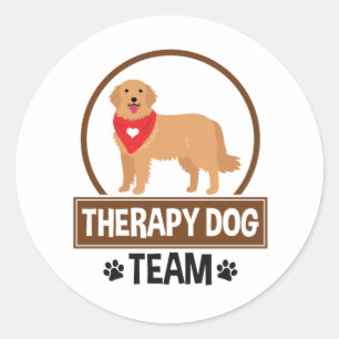 Therapy Hund Team Runt Klistermärke