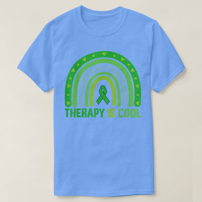 Therapy Is Cool Mental Health Awareness Rainbow Gr T Shirt (Design framsida)