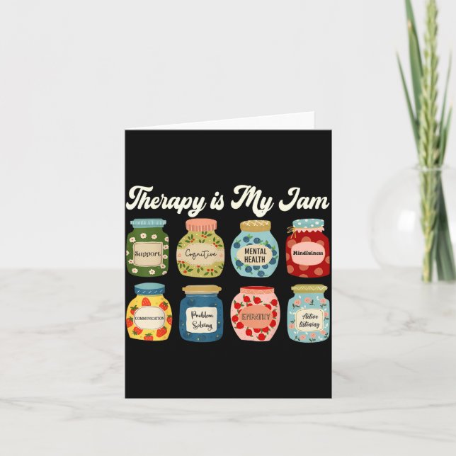 Therapy Is My Jam Therast Counselor Mental Health  Kort (Framsida)