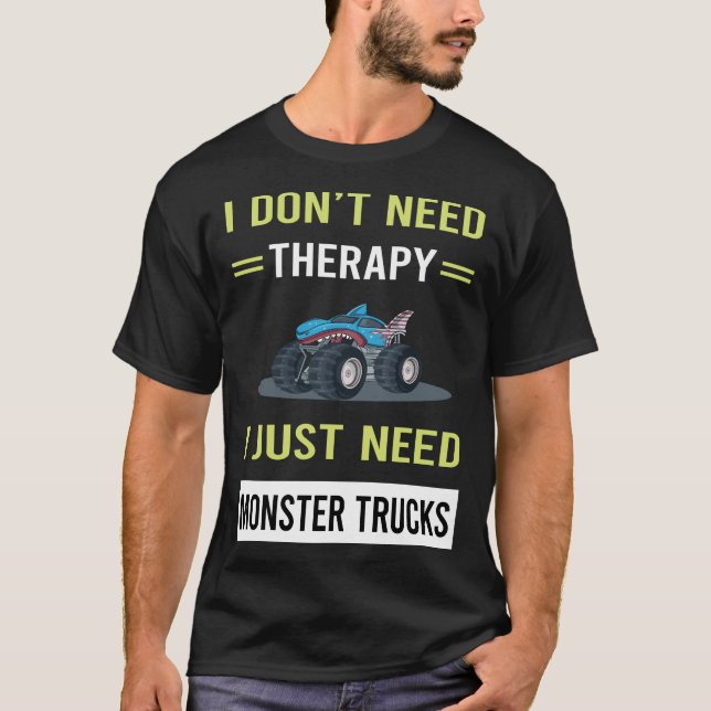 Therapy Monster Lastbil Lastbilar T Shirt (Framsida)
