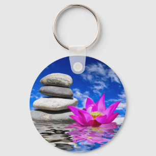 Therapy Sten Stones & Lotus Flower Nyckelring