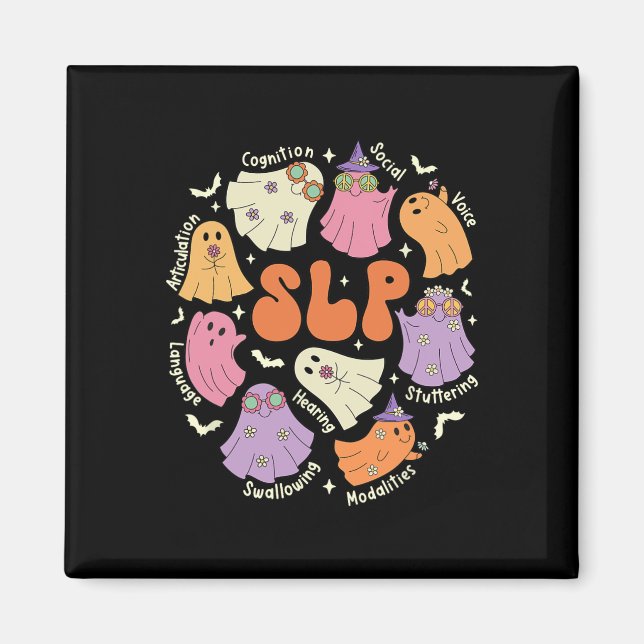 Therapy Tal språkpatolog Halloween Magnet (Framsidan)