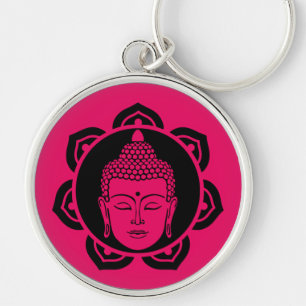 Theravada Buddhist Rund Silverfärgad Nyckelring