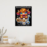 There Are 2 Kinds of People Coffee People and Sad  Poster<br><div class="desc">A funny and sarcastic colorful design showcases an adorable highland cow splashing around in a coffee mug. Two bright daisies sit in front of the mug, adding charm. The cow, with its brown fur and big blue laughing eyes, steals the show. The vibrant text reads: "There are 2 kinds of...</div>