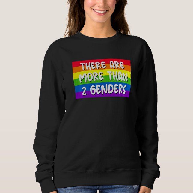 There Are More Than 2 Genders Rainbow LGBTQ Omnise T Shirt (Framsida)