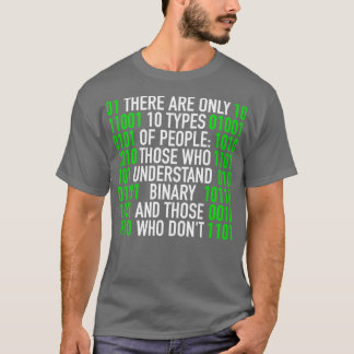 There Are Only 10 Types of People IT Nerd Binary T Shirt
