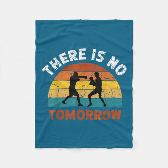 There Is No Tomorrow, Boxing Motivation,retro Boxi Fleecefilt (Framsidan)