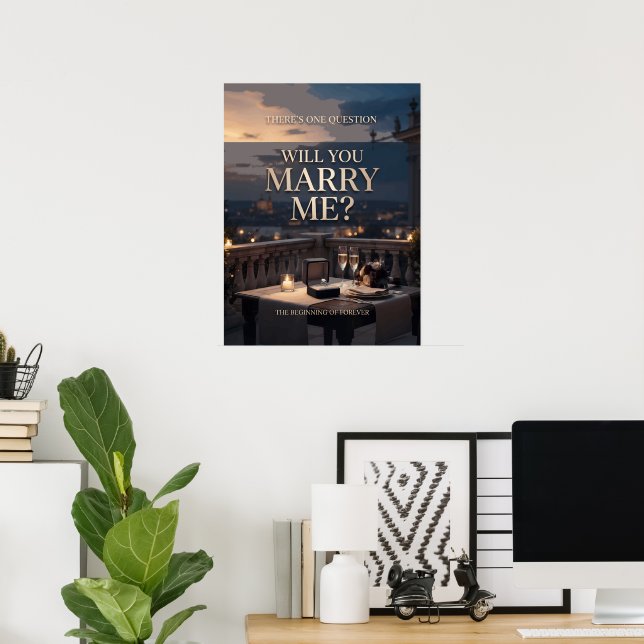 There’s One Question Romantic Marriage Proposal Poster (Hemmakontoret)