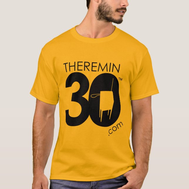 Theremin 30 logotyper (svart) t shirt (Framsida)