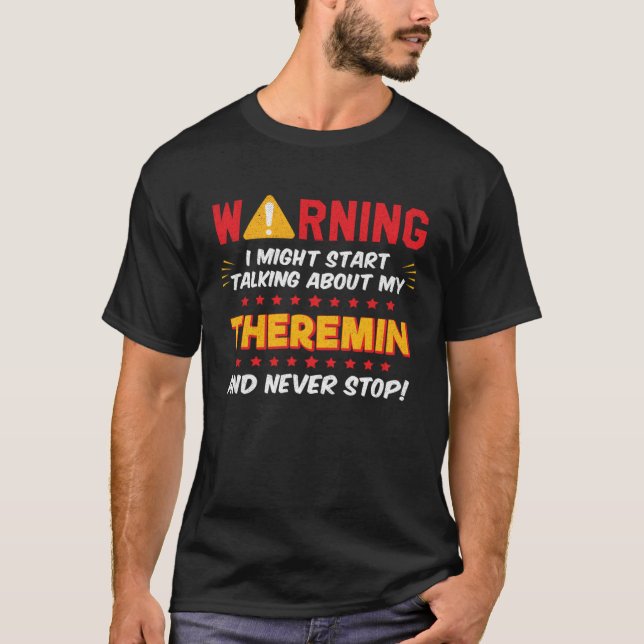 Theremin musik instrument spelare skämt grafik t shirt (Framsida)