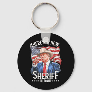 Theres A New sheriff in Town, Cowboy Trump 2024 Nyckelring