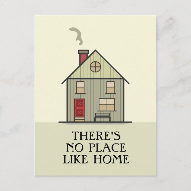 There's No Place Like Home Quote Hus Vykort (Framsida)