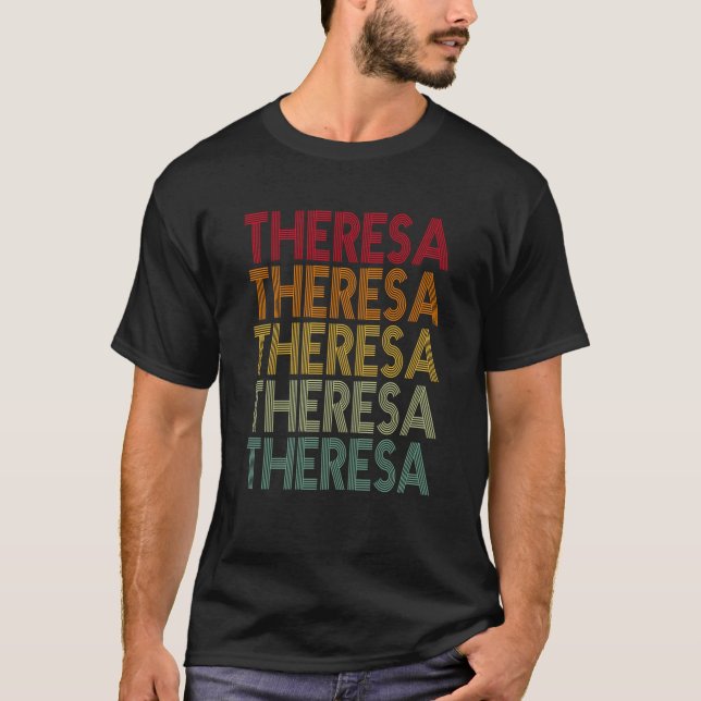 Theresa Retro Namn Humor Nickname T Shirt (Framsida)