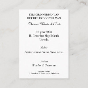 Therese Maria Baptism Placeringskort