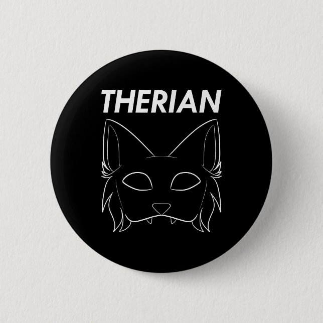 Therian Hårig Animal Mask Varg Cat Hund Knapp (Framsida)