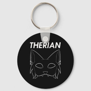 Therian Hårig Animal Mask Varg Cat Hund Nyckelring