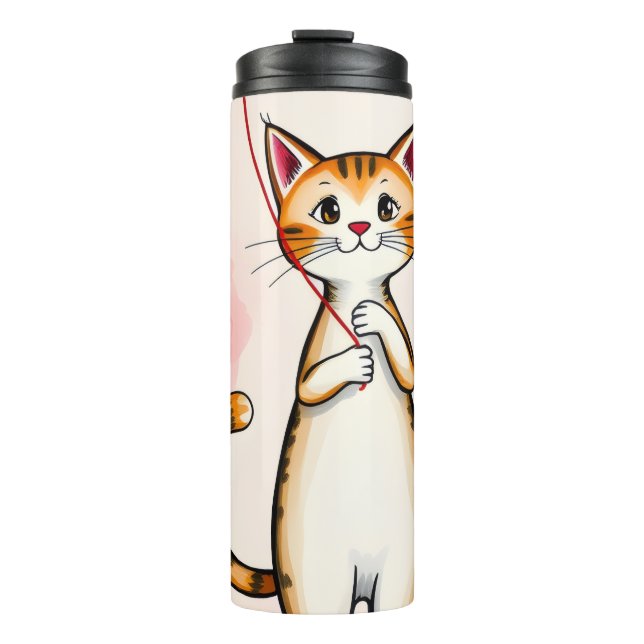 Thermal Tumbler Cat Kitten Red Hearts (Framsida)