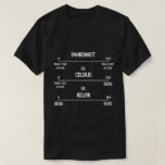 Thermodynamics Joke Science Funny Tee<br><div class="desc">Bli nervös och skratta högt med superskojet "Fahrenheit vs Celsius vs Kelvin"-design! Ett termodynamiskt skämt i perfekt för kemiskt studenter, vetenskapslärare, STEM-gäker och älskare för vetenskapligt humor. Underbar för vetenskapsmässor, bära i klassrum eller bara för att hämta kärlek för fysik och kemi. Gör en häxgåva till vetenskapsmän och vetenskapsledare i...</div>