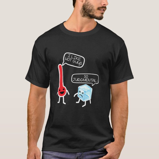 Thermometer Funny Science Jag gillar Hett Killar N T Shirt (Framsida)