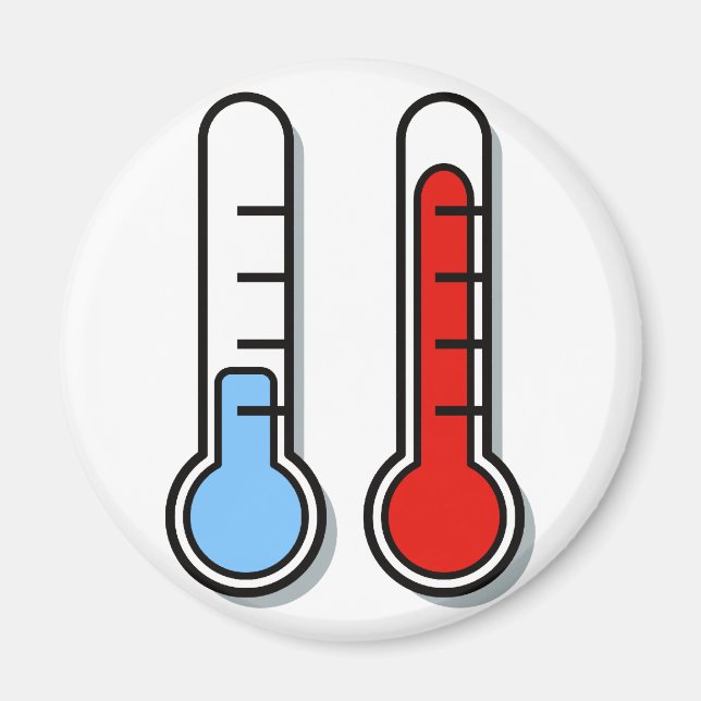 Thermometer kalt warm cold hot magnet (Framsidan)