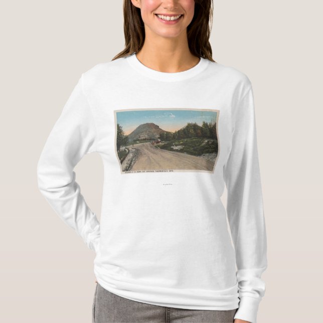 Thermopolis WY - beskåda av den stora Hornkörbanan Tee Shirt (Framsida)