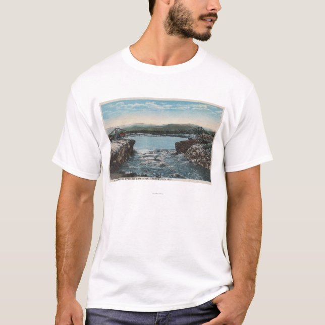 Thermopolis WY - beskåda av överbryggar över den T-shirt (Framsida)