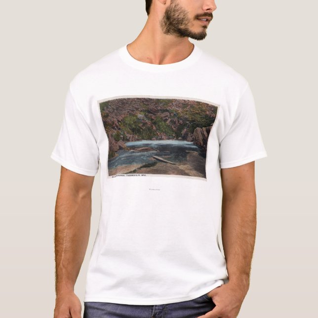 Thermopolis WY - den stora hornen Hot Springs Tee Shirt (Framsida)