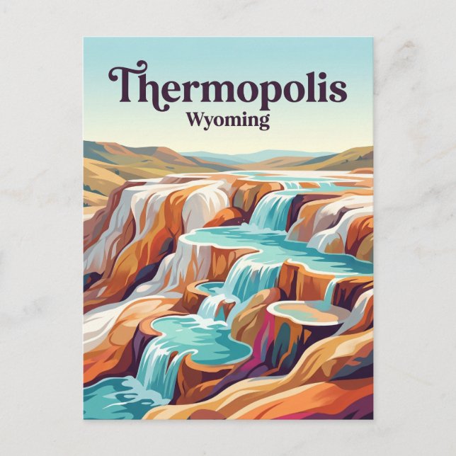 Thermopolis Wyoming Vykort (Framsida)